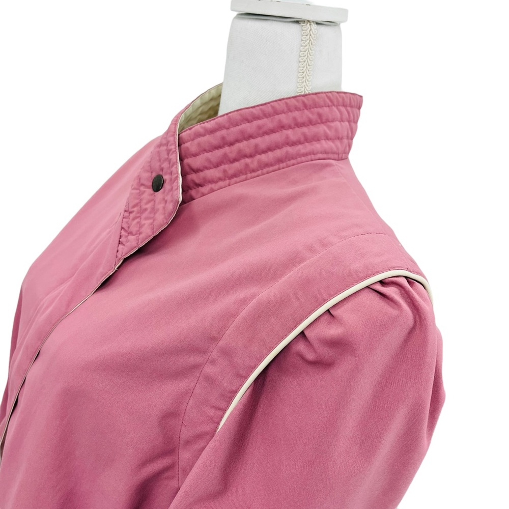 Vintage 80s Womens Bomber Jacket Coat Pink Windbreaker Size L - Picture 3 of 10
